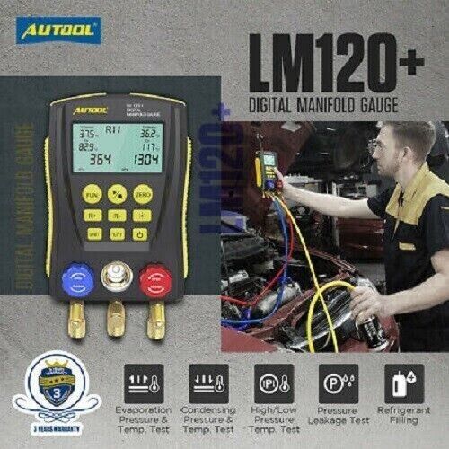 Refrigeration Digital Manifold Gauge Meter HVAC Vacuum Pressure Temp Tester - Image 4