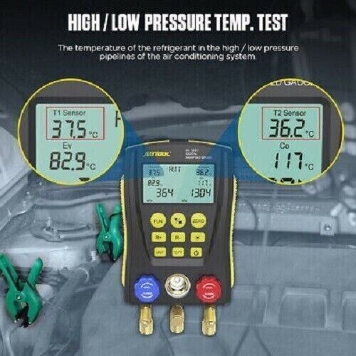 Refrigeration Digital Manifold Gauge Meter HVAC Vacuum Pressure Temp Tester - Image 5