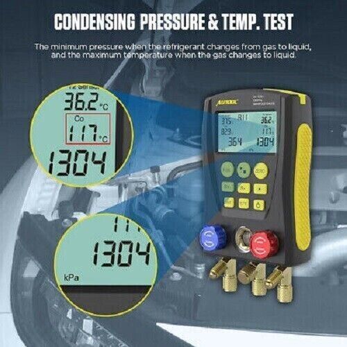 Refrigeration Digital Manifold Gauge Meter HVAC Vacuum Pressure Temp Tester - Image 2