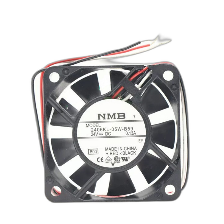 NMB 2406KL-05W-B59 Axial Fan DC 24V 0.13A 60x60x15mm 3-wires CNC/Fanuc Fan