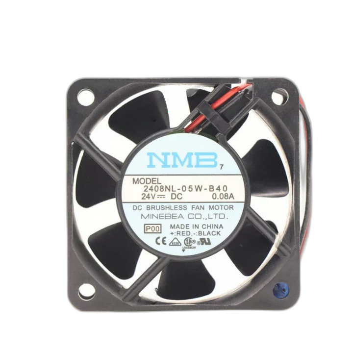 NMB 2408NL-05W-B40 DC 24V 0.08A 60x60x20mm 2Pin Brushless Cooling Fan