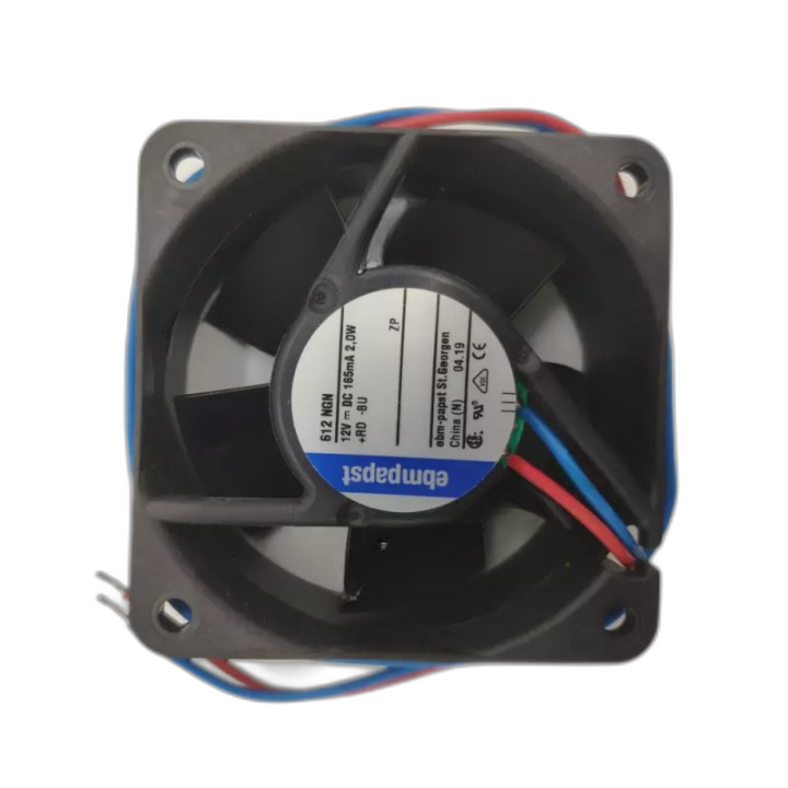 EBMPAPST 612NGN Axial Fan DC 12V 2.0W 165mA 60*60*25MM 2-Wires Cooling Fan