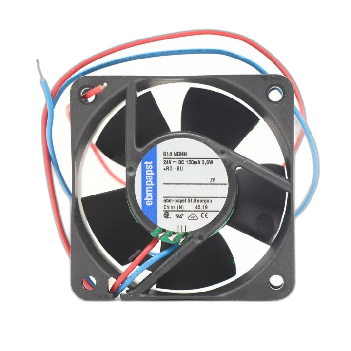 EBMPAPST 614NGHH Axial Fan 24VDC 3.6W 150mA 60*60*25MM 2wire Cabinet Cooling Fan