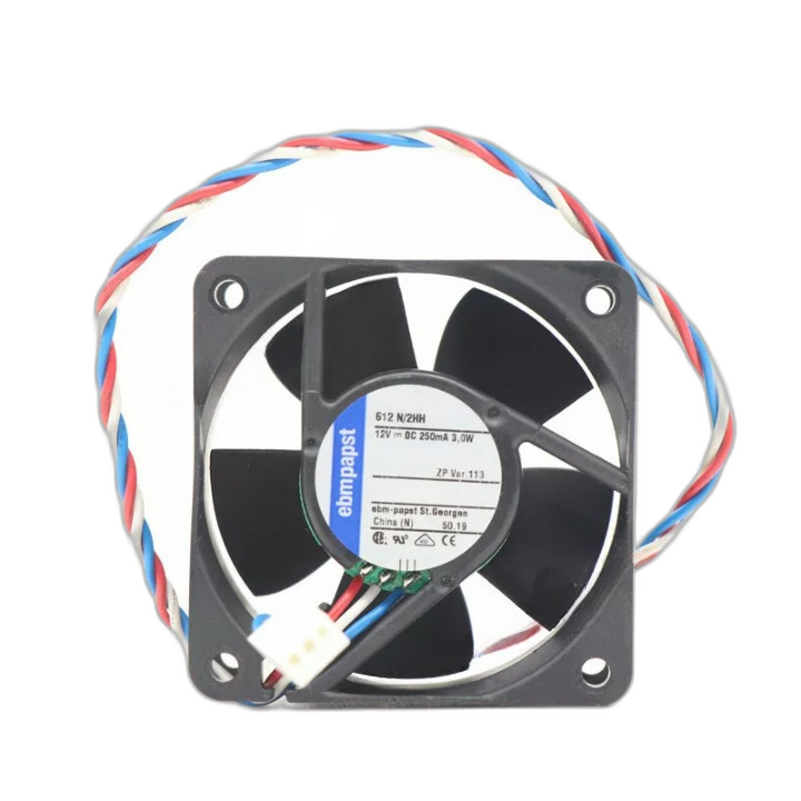Ebmpapst 612N/2HH Axial Fan DC 12V 3W 60*60*25mm 250mA Inverter Cooling Fan 3pin