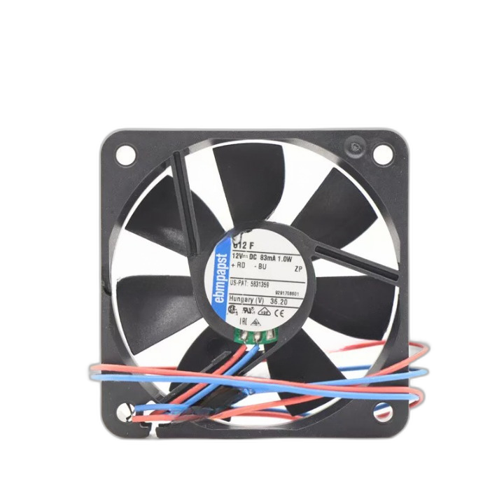 Ebmpapst 612F Axial Fan 12VDC 1.0W 83mA 60*60*15MM 2-wire Low-Noise Cooling Fan