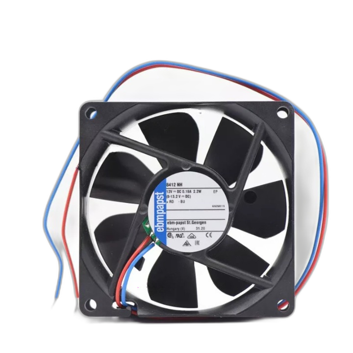 Ebmpapst 8412NH DC 12V 2.2W 80*80*25mm 0.18A 78m3/h Tube Axial Cooling Fan
