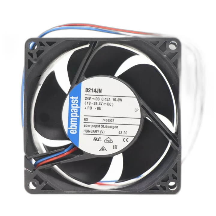Ebmpapst 8214JN 24V 10.8W 0.45A 80*80*38MM 2-Wire Axial Inverter Cooling Fan