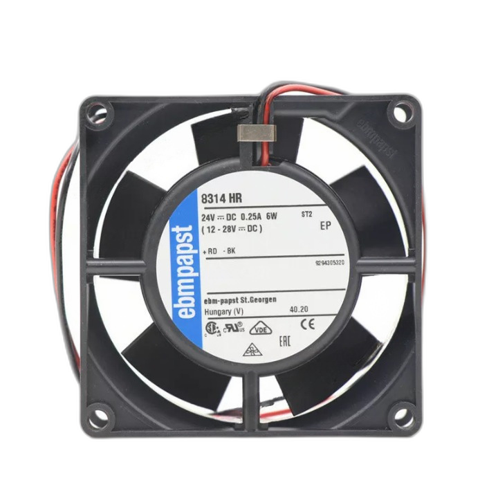 Ebmpapst 8314HR DC 24V 80*80*32MM 6W 0.25A 2-Wire Inverter Axial Cooling Fan