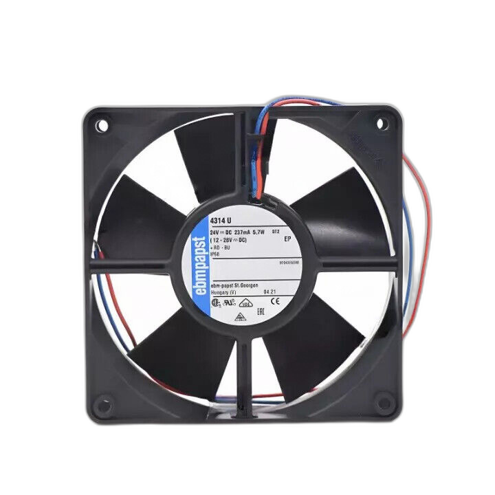 Ebmpapst 4314U DC 24V 5.7W 120*120*32MM 2wire 2800RPM IP68 Axial Cooling Fan