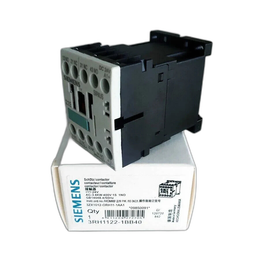 Siemens 3RH1122-1BB40 Contactor 40A 24VDC 3NO+1NC 1NO+1NC Screw Terminals