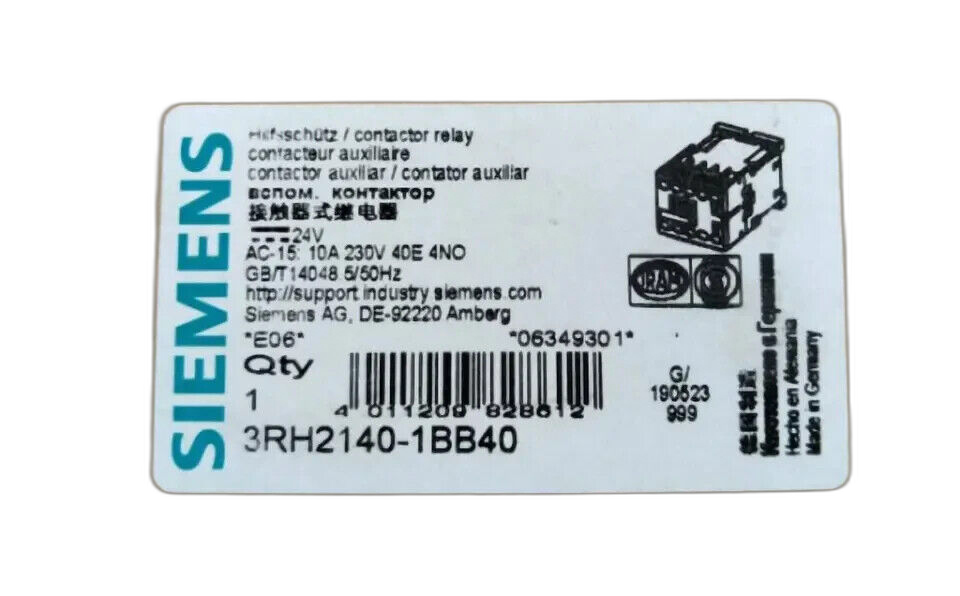 Siemens 3RH2140-1BB40 Contactor 40A 24VDC 4NO 4NC 3RT1045-1AP00