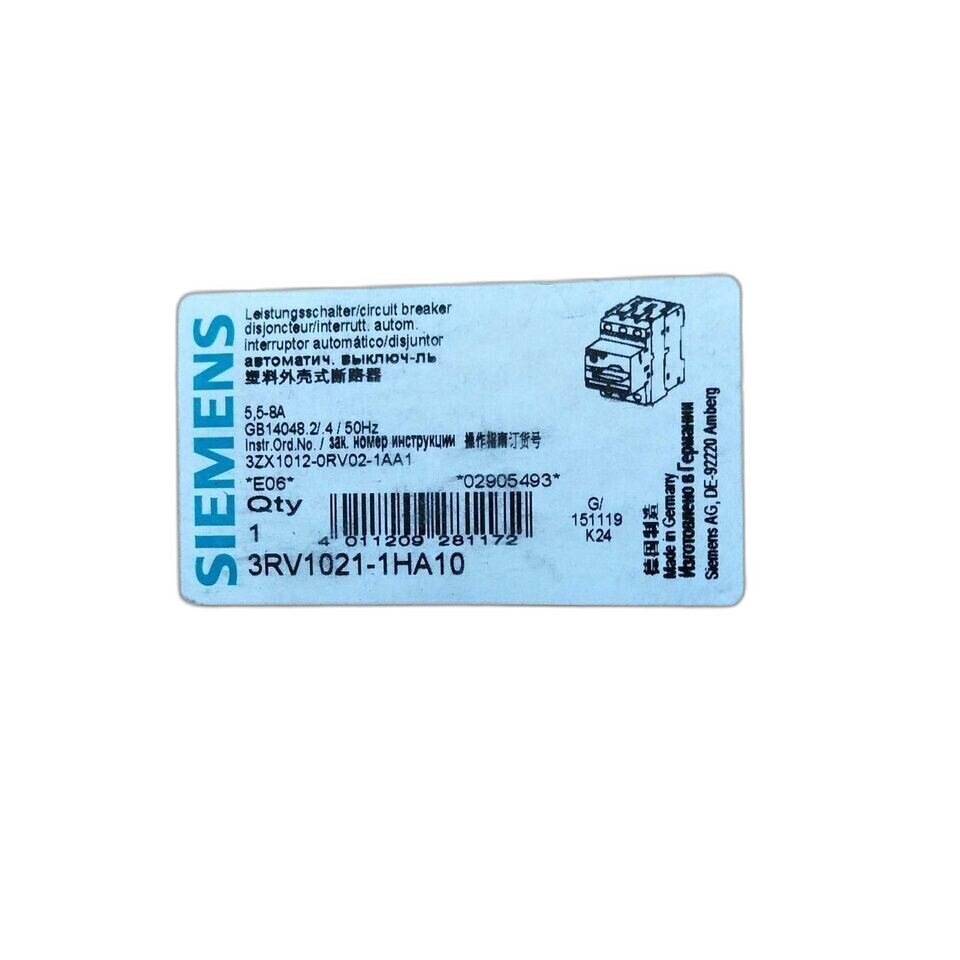 Siemens 3RV1021-1HA10 Circuit Breaker 3RV10211HA10 10A 600V 3P Motor Starter