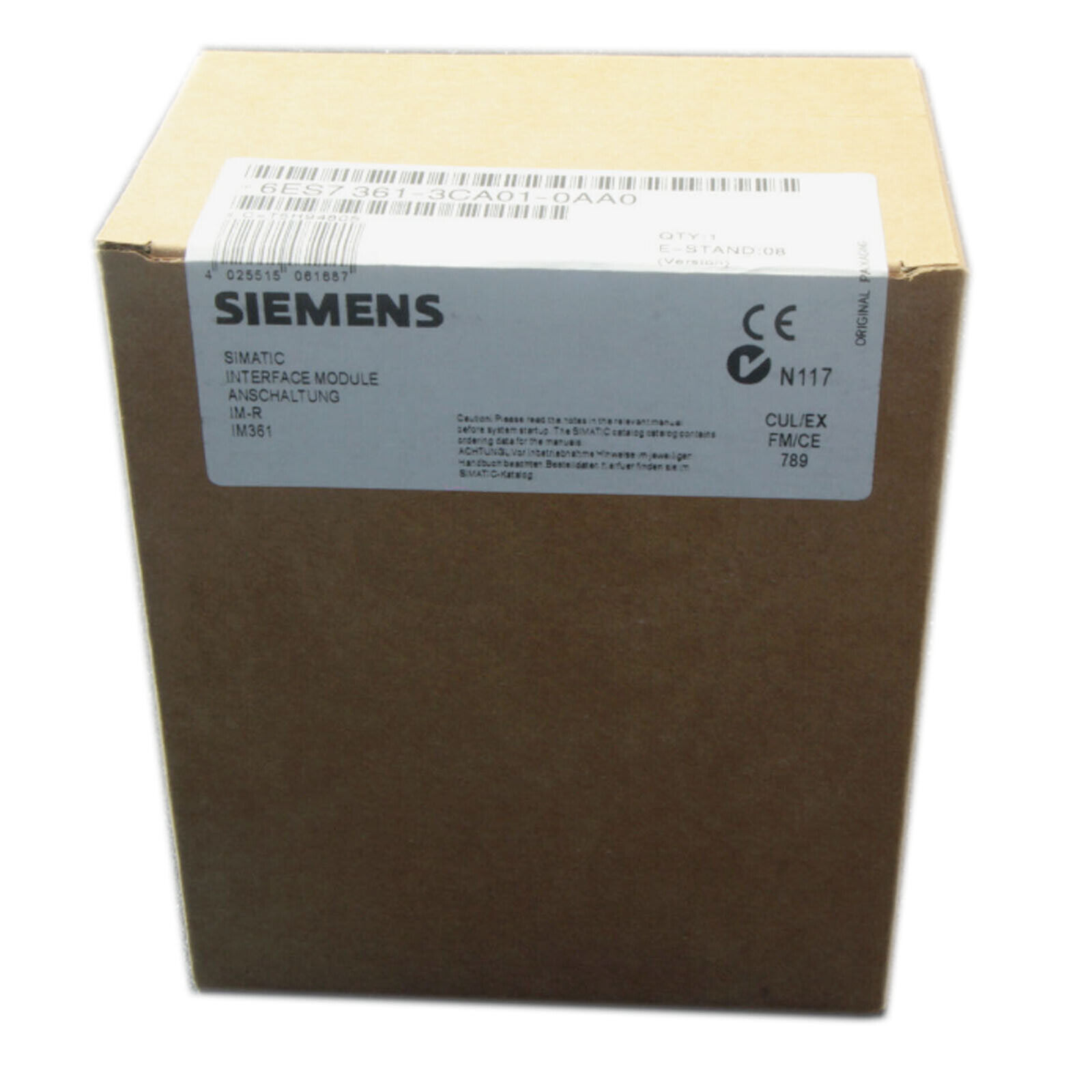 Siemens 6ES7361-3CA01-0AA0 PLC Module New In Box