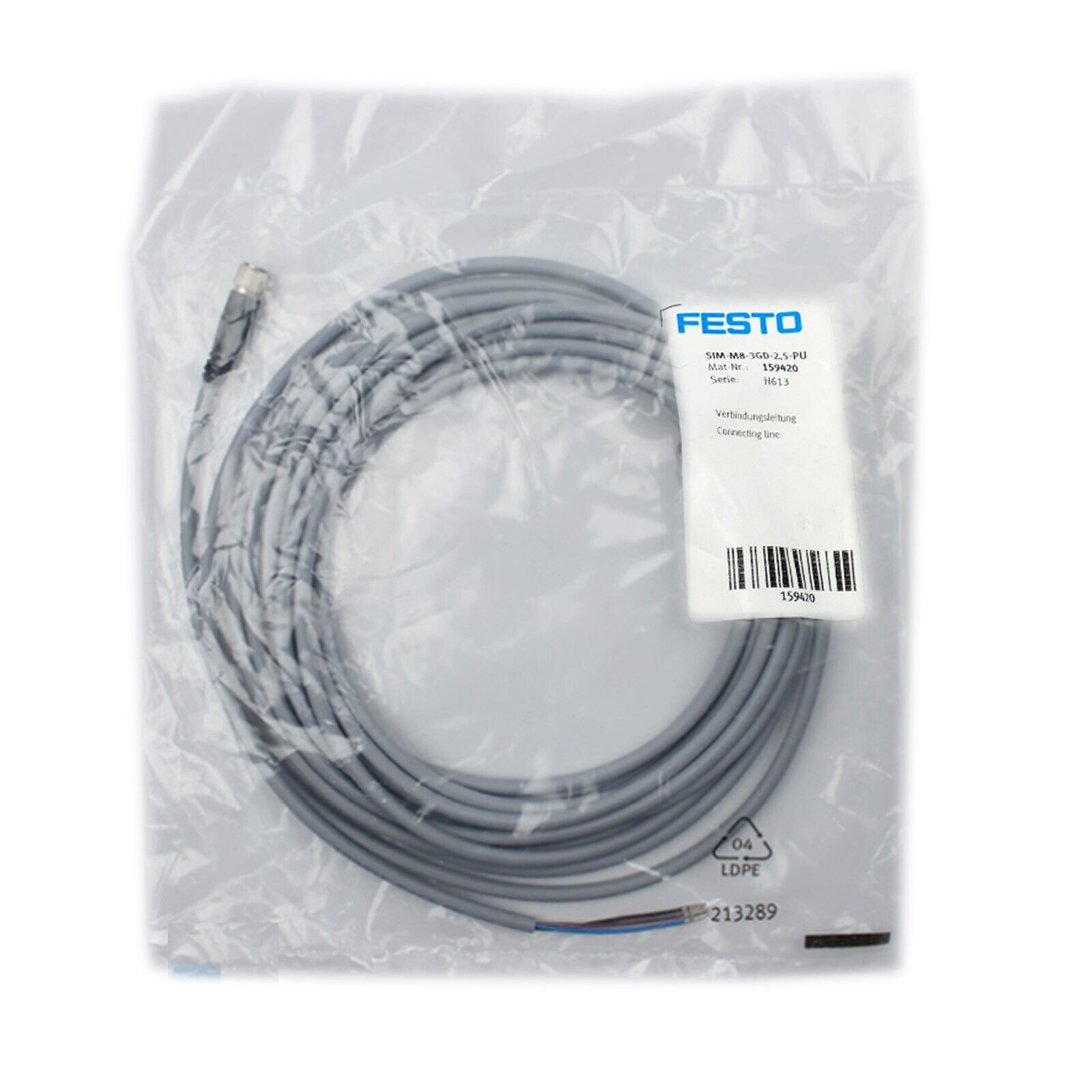 FESTO SIM-M8-3GD-2,5-PU 159420 Plug Socket with Cable