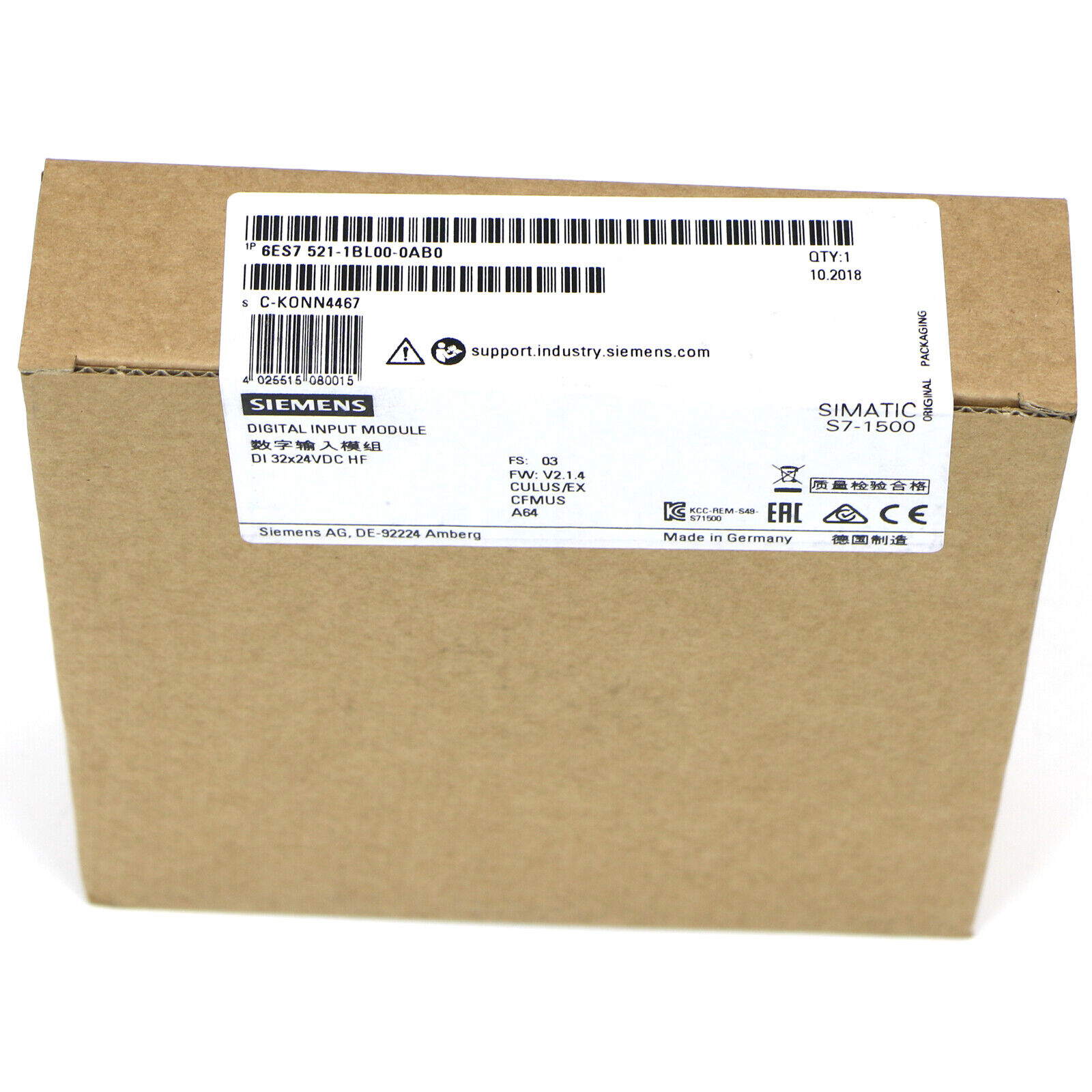 Siemens 6ES7521-1BL00-0AB0 6ES7 521-1BL00-0AB0 New In Box PLC