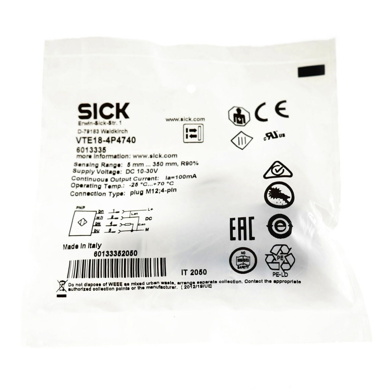 SICK VTE18-4P4740 Inductive Sensor