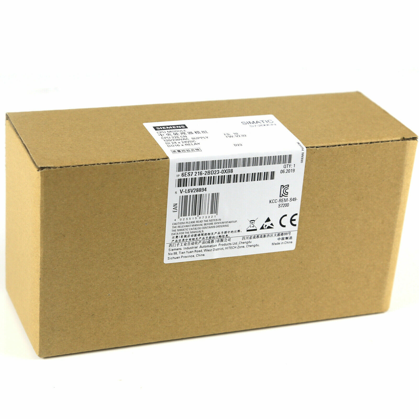 Siemens 6ES7216-2BD23-0XB8 PLC CPU I/O Module