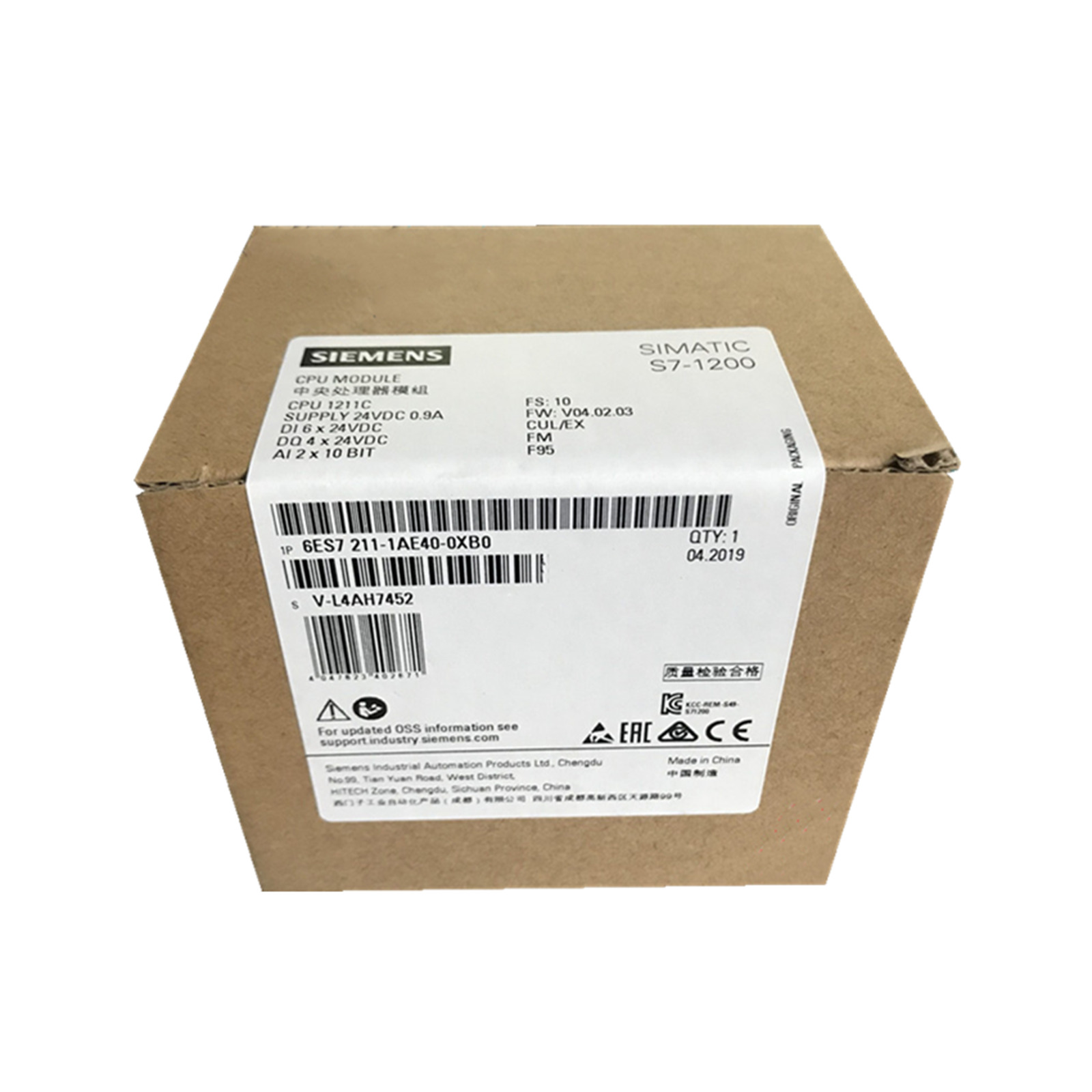 Siemens S7-1200 CPU 6ES7211-1AE40-0XB0