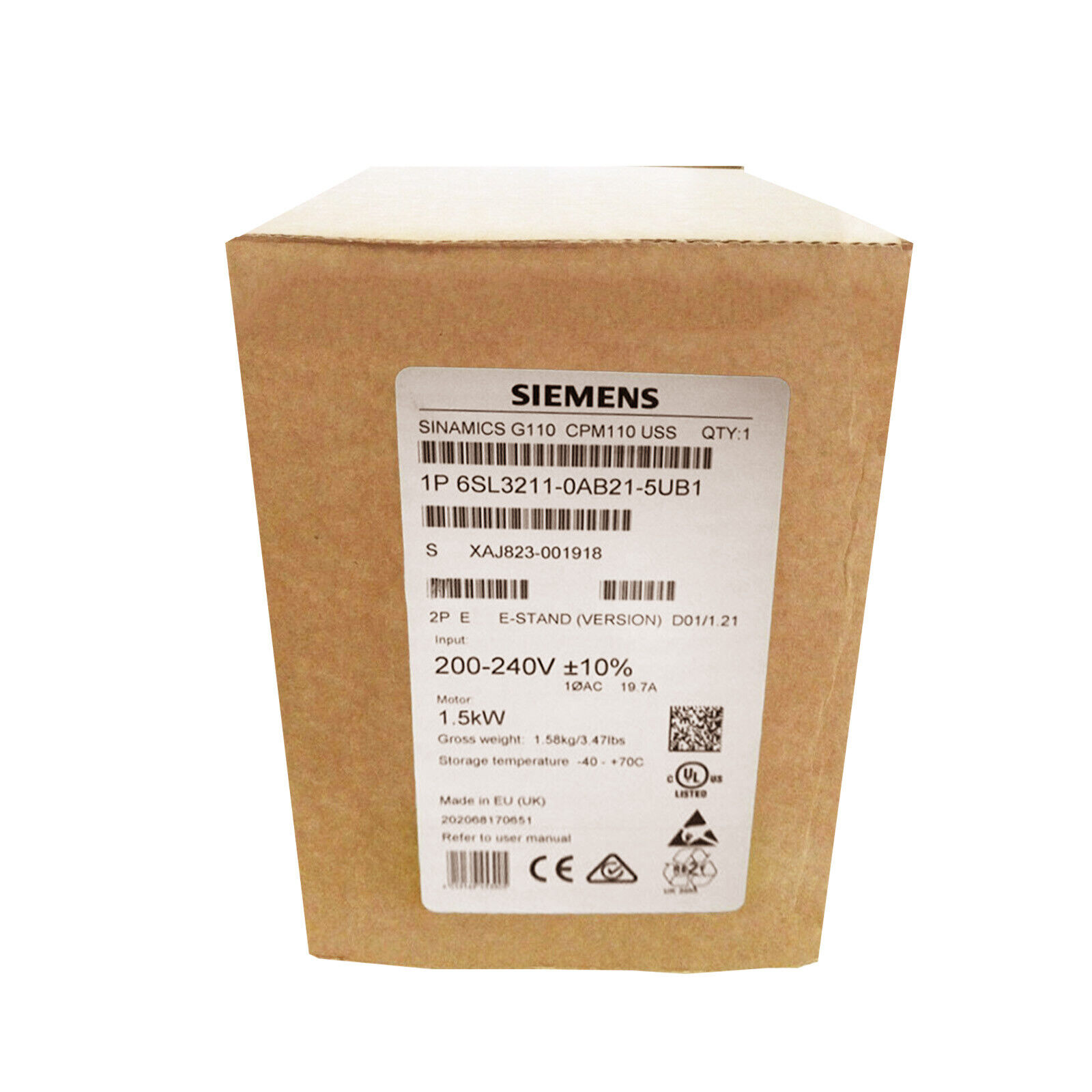 Siemens 6SL3211-0AB21-5UB1 Inverter Drive