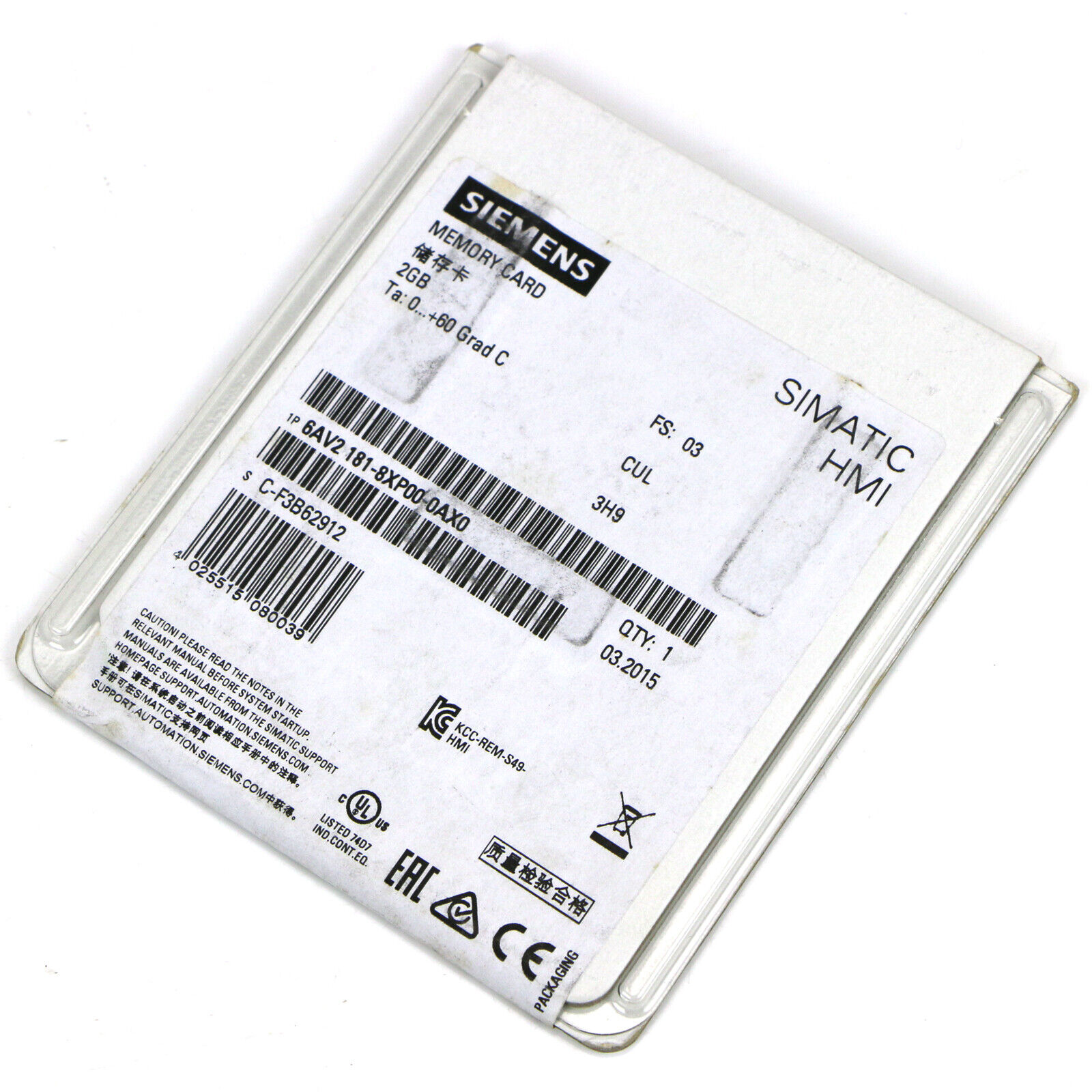 Siemens 6AV2181-8XP00-0AX0 Memory Card