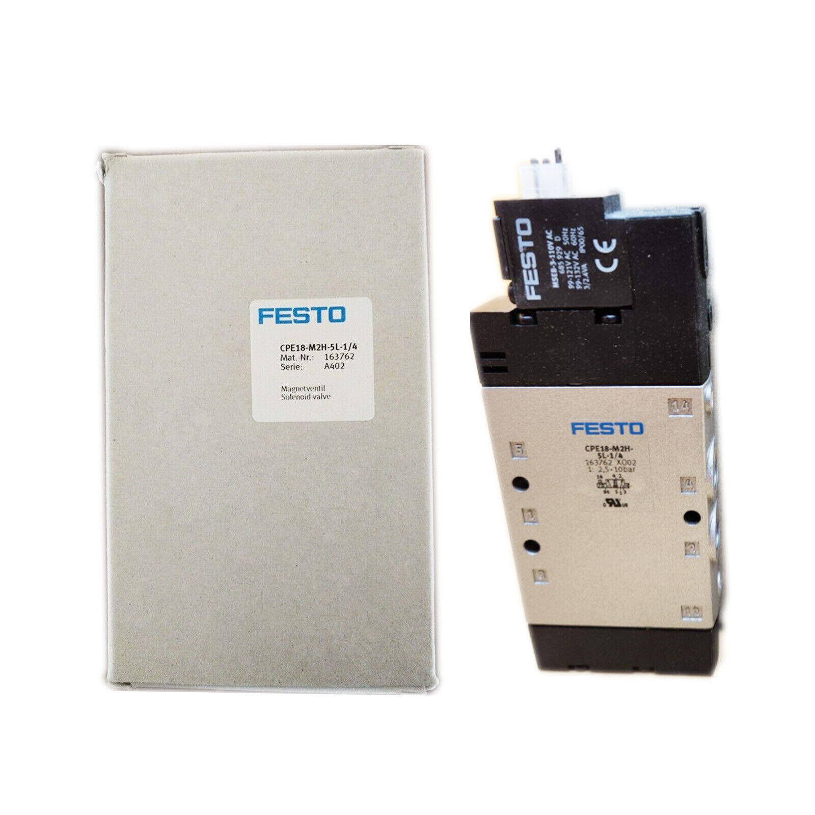 FESTO CPE18-M2H-5L-1/4 163762 Solenoid Valve