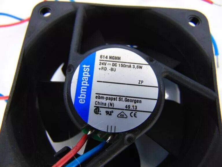 Ebm-papst 614NGHH Axial Fan 60x60x25mm 24VDC High Performance Sintec Sleeve Bearing