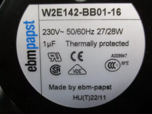 Ebm-papst W2E142-BB01-16 Axial Fan 172mm 115VAC 160CFM Ball Bearing High Performance