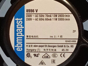 Ebm-papst 8556V Axial Fan 80x80x38mm 230VAC High Performance Sintec Sleeve Bearing