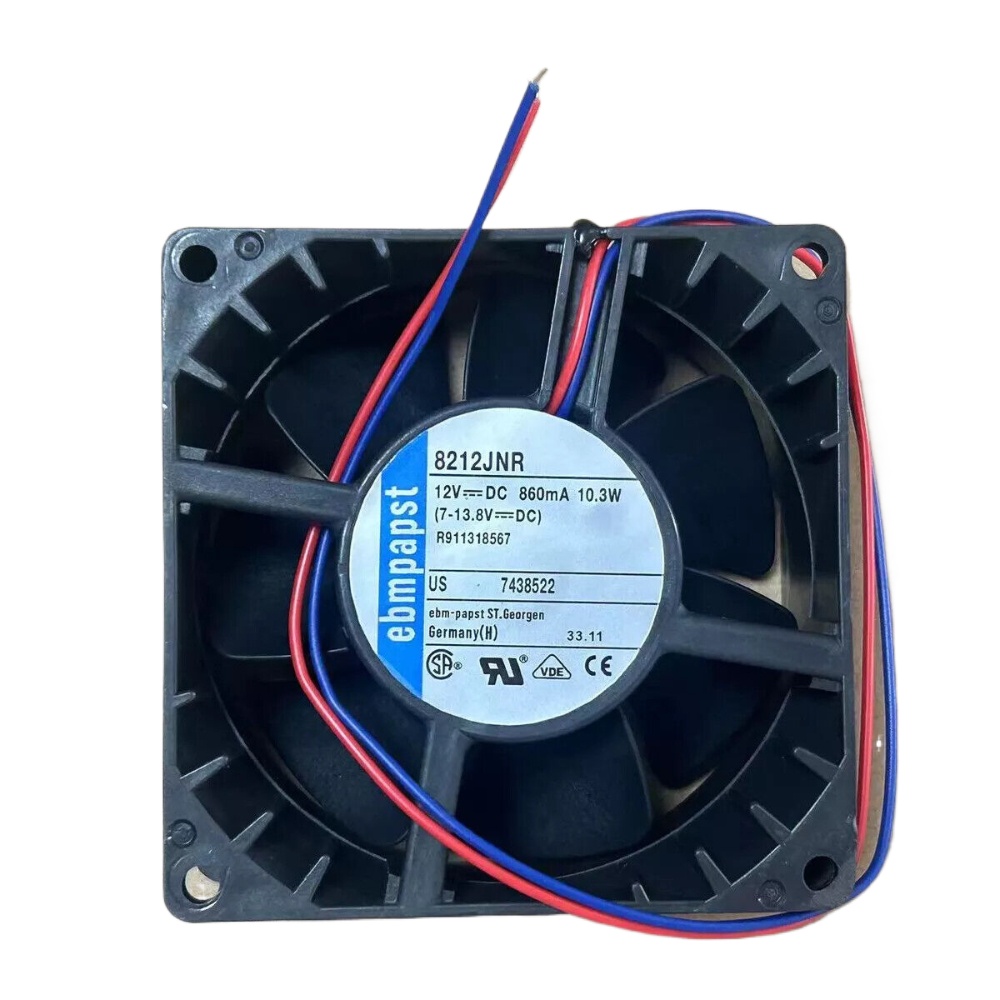 Ebm-papst 8212JNR Axial Fan 80x80x25mm 12VDC 46CFM Sleeve Bearing High Performance
