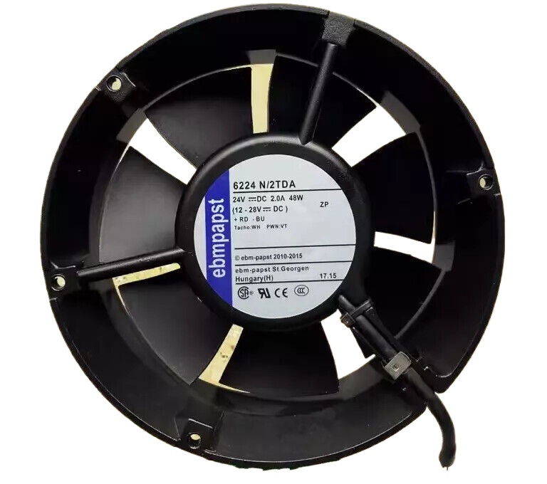 Ebm-papst 6224N/2TDA High-Performance Axial Fan 24VDC 172x51mm 320CFM Dual Ball Bearing
