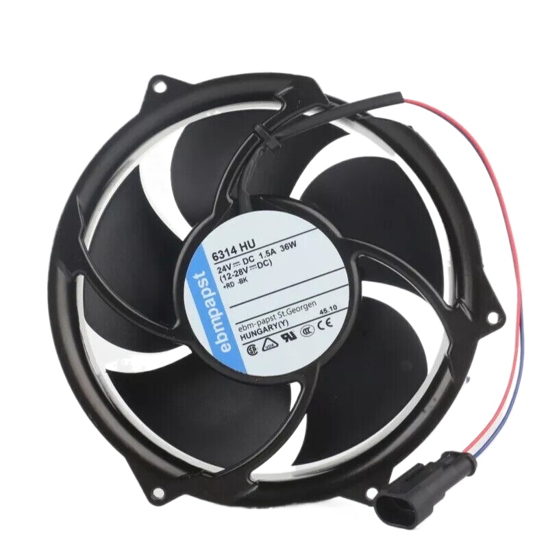 Ebm-papst 6314HU Axial Fan No Connector 24VDC High Performance Ball Bearing