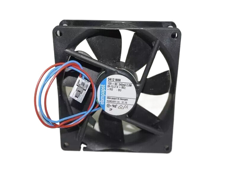 Ebm-papst 3412NHH Axial Fan 92x92x25mm 12VDC 53CFM Ball Bearing